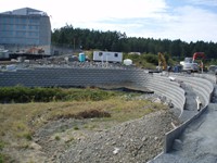 13,000 sq.ft. Lock + Load Retaining Wall for Arbutus Excavating Ltd. at Victoria General Hospital, Victoria, BC.